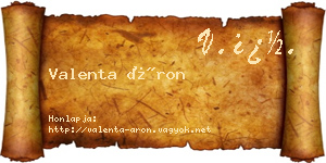 Valenta Áron névjegykártya