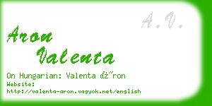 aron valenta business card